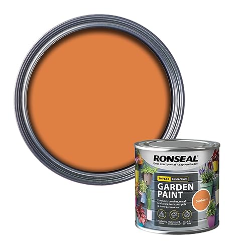 SAVING HUB Garden Paint 250ml - For Outdoor Furniture Wood, Benches, Metal, Brickwork, Terracotta - Exterior Wood Paint Waterproof & Weatherproof Touch Dry In 1 Hour (Sunburst)