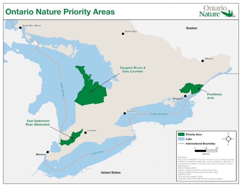 Ontario Nature Priority Areas map