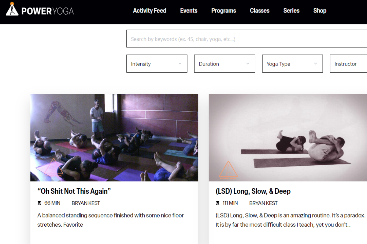 bryan kest's power yoga on demand online streaming platform review