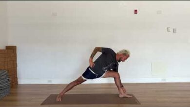 The powerful Half Moon pose The powerful Half Moon pose