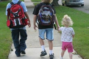 kids walking to school