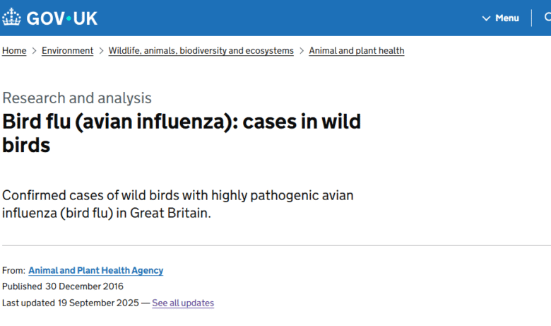 Bird flu – positive cases in species of wild bird 2016-2025 – Mark Avery Bird flu – positive cases in species of wild bird 2016-2025 – Mark Avery