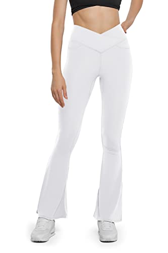 Best White Yoga Pants: Top 5 Non-See-Through Options for a Clean Look white yoga pants 5 HEGALY Women's Flare Yoga Pants - Crossover Flare Leggings Buttery Soft High Waisted Workout Casual...