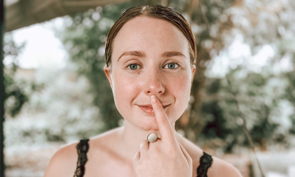 Tapping under the nose in emotional freedom technique to support self-regulation and release feelings of guilt. Stimulates the governing vessel meridian.